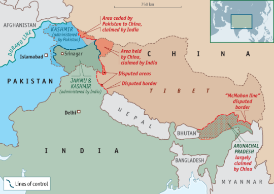 India's Border Disputes - form The Economist