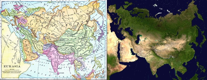 Geopolitical Eurasia of 1897 (left)